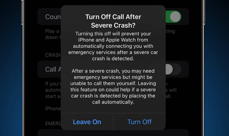白茅湖农场苹果14维修分享 iPhone 14 和 Apple Watch 上关闭崩溃检测 