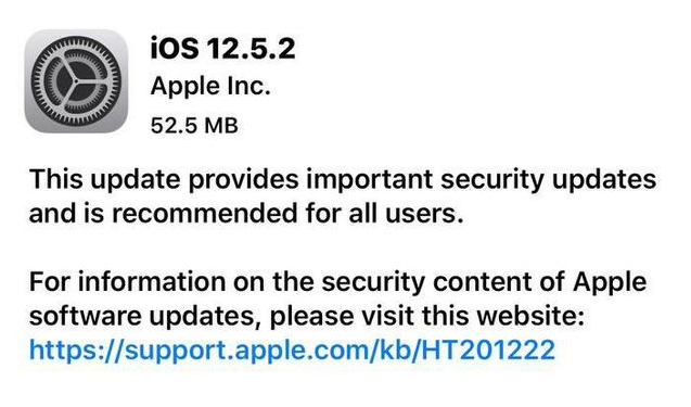 白茅湖农场苹果手机维修分享iOS12.5.2发布，建议所有老苹果用户安装 